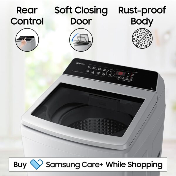 Samsung 7 kg, Eco Bubble Techn, Digital Inverter Motor, Soft Closing Door, Fully-Automatic Top Load Washing Machine (WA70BG4441YYTL, Lavender Gray) - Image 7