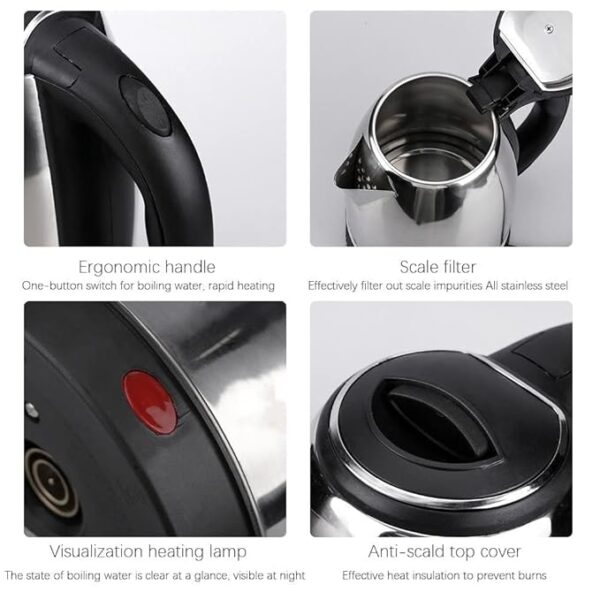 RFV1 COMBO Electric Kettle 1500W 1.8L | Stainless Steel Body with Cool Touch | Automatic Shut-Off And Smart Led Temperature Display Insulated Stainless Steel Hot & Cold Flask Bottle (Black, 500ml) - Image 4