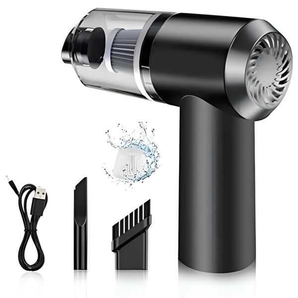 2 in 1 Car Vacuum Cleaner, Portable, High-Power Handheld Wireless Vacuum Cleaner, Home Car Dual USB Rechargeable (2 in 1 Vacuum Cleaner) (Black)